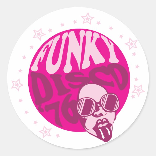 Funky Disco Runder Aufkleber (Vorderseite)
