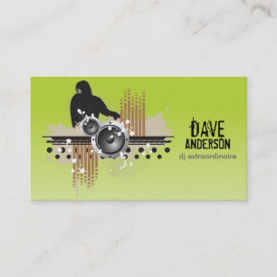 Funky Disk Jockey (DJ) Grunge Business Card Visitenkarte