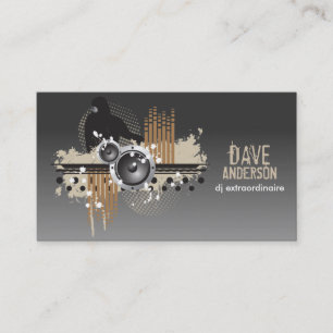 Funky Disk Jockey (DJ) Grunge Business Card Visitenkarte