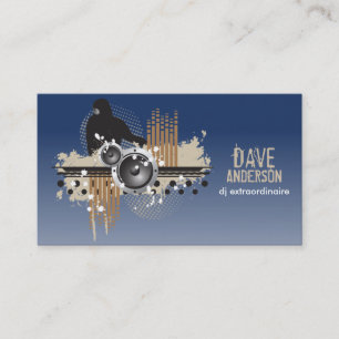 Funky Disk Jockey (DJ) Grunge Business Card Visitenkarte