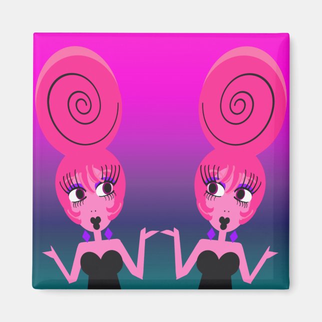 Funky Diva Twins Magnet (Vorne)