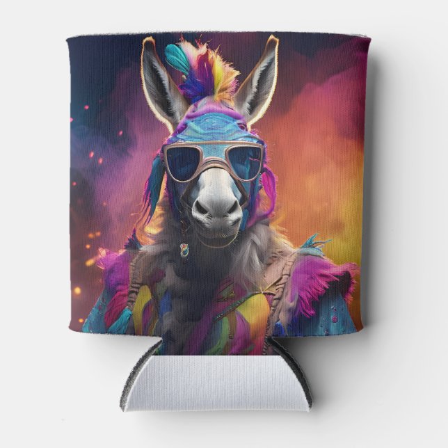Funky Donkey Blue Glasses Dosenkühler (Vorderseite)