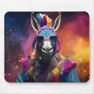 Funky Donkey Blue Glasses Mousepad