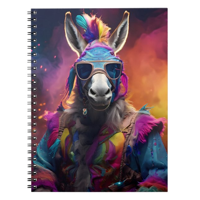 Funky Donkey Blue Glasses Notizblock (Vorderseite)