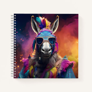 Funky Donkey Blue Glasses Notizbuch