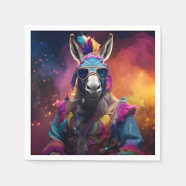 Funky Donkey Blue Glasses Serviette