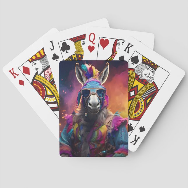 Funky Donkey Blue Glasses Spielkarten (Rückseite)