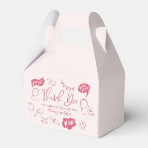 Funky Doodle Graduation Party Pink Geschenkschachtel