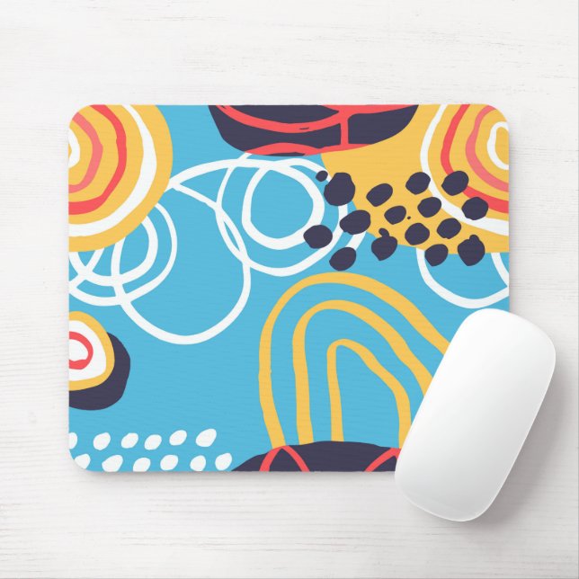 Funky Doodles über Aqua Mousepad (Mit Mouse)