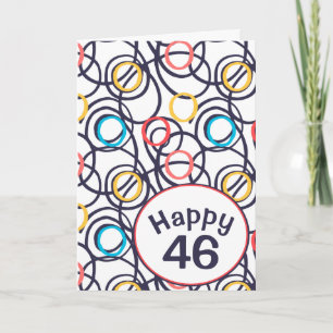 Funky Doodles zum 46. Geburtstag  Karte