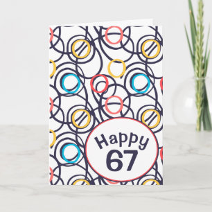 Funky Doodles zum 67. Geburtstag Karte