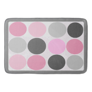 Funky dots / Rosa Kohle Grau Fuzzy Badematte