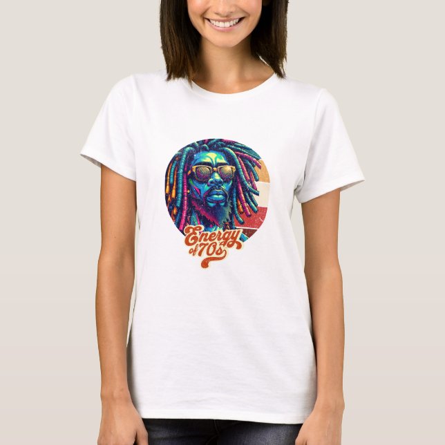 Funky Dreadlocks und Wirbel T-Shirt (Vorderseite)