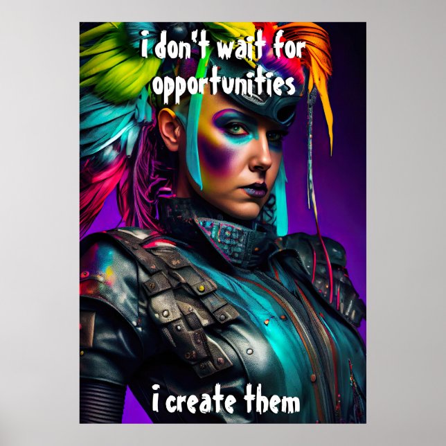 Funky Dreams - Girl Boss Dark Feminine Art Poster (Vorne)