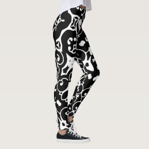 Funky Ebony White Abstrakt 4Helen Leggings