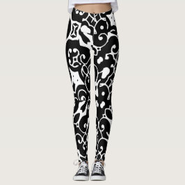 Funky Ebony White Abstrakt 4Helen Leggings