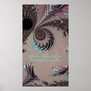 Funky Edgy Metallic Fraktal Abstrakt Addieren Poster
