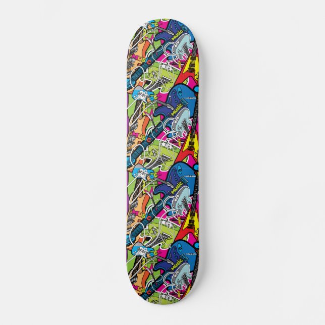 Funky Electric Guitar Skateboard (Vorderseite)