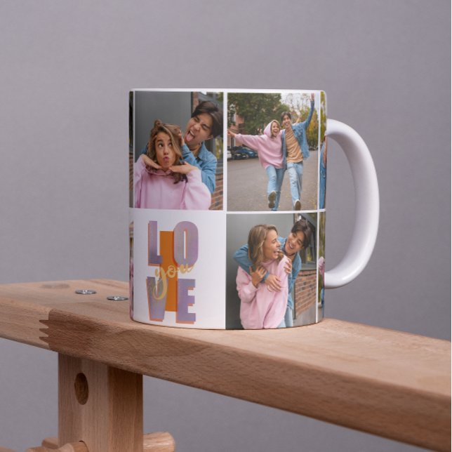 Funky Energetic I Liebe You Foto Collage Kaffeetasse (Von Creator hochgeladen)