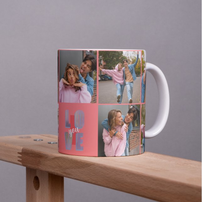 Funky Energetic I Liebe You Foto Collage Kaffeetasse (Von Creator hochgeladen)
