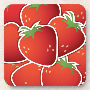 Funky Erdbeeren Getränkeuntersetzer
