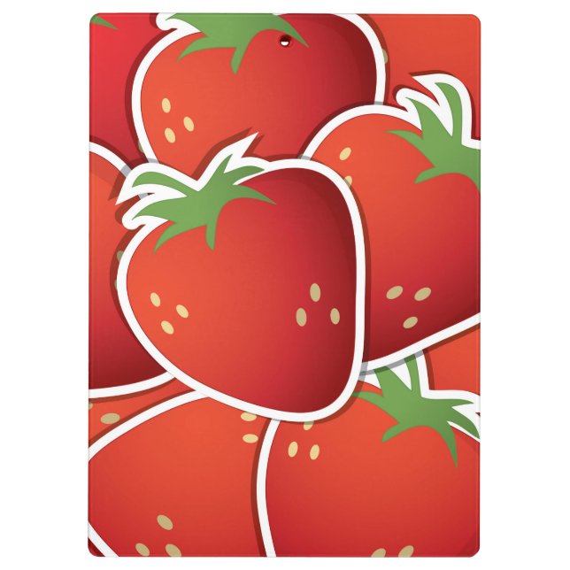 Funky Erdbeeren Klemmbrett (Rückseite)