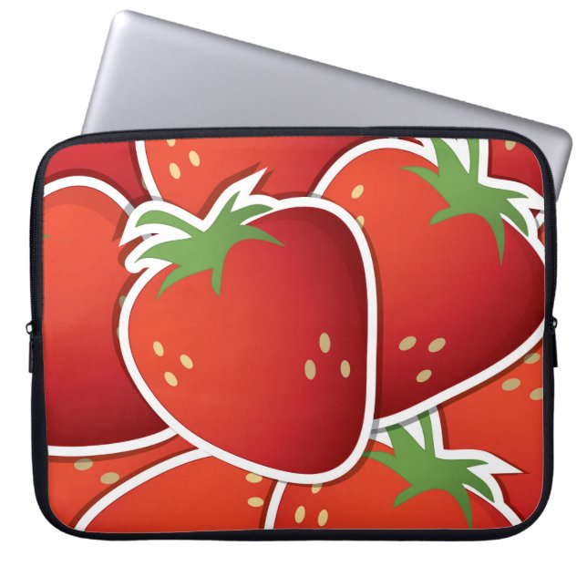 Funky Erdbeeren Laptopschutzhülle (Vorderseite)