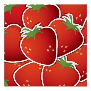 Funky Erdbeeren Poster