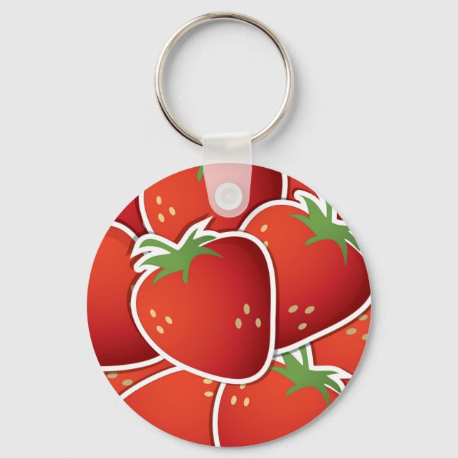Funky Erdbeeren Schlüsselanhänger (Vorderseite)