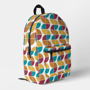 Funky farbenfrohes Retro-70er-Jahre-Vintage-Geomet Bedruckter Rucksack