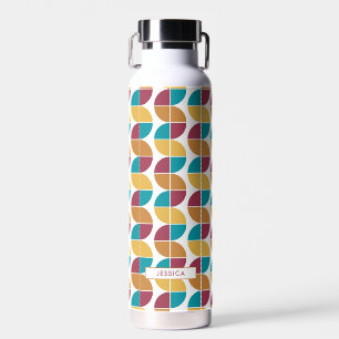 Funky farbenfrohes Retro-70er-Jahre-Vintage-Geomet Trinkflasche
