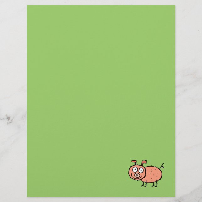 Funky Farm Pig Gerecycelt Letterhead Paper (Vorderseite)