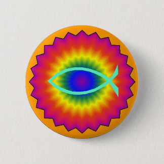 Funky Fisch-Augen-christlicher Knopf Button