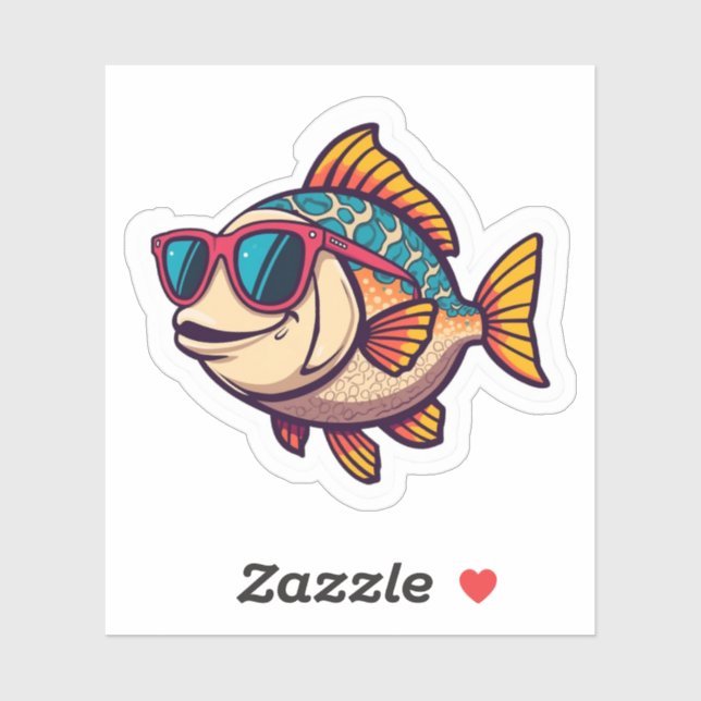 "Funky Fish mit Sonnenbrille Aufkleber (Blatt)