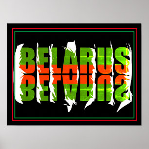 Funky Flag Farben Weißrussland Б л а е р с у ьPost Poster
