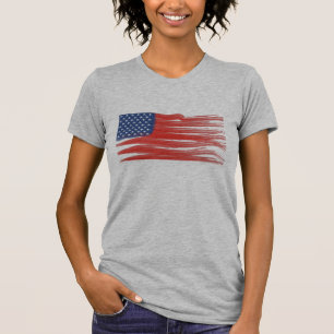 Funky Flag USA künstlerisch Flag Amerika-Fahnenkun T-Shirt