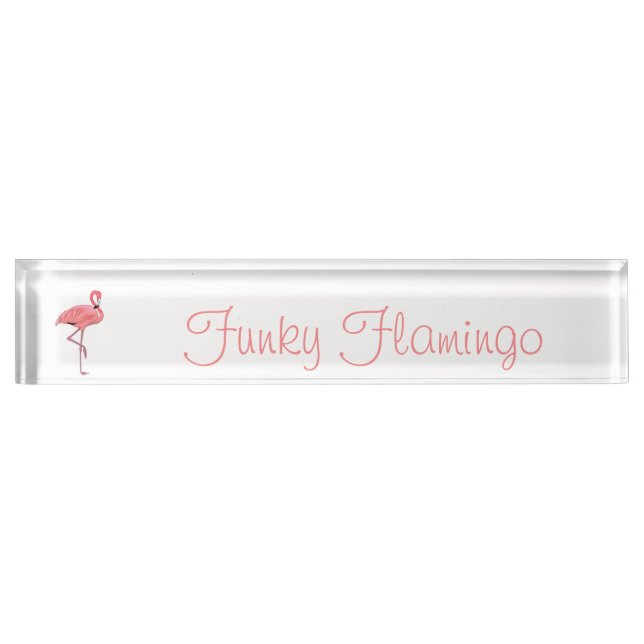 Funky Flamingo Custom Namplate Namensplakette (Vorderseite)