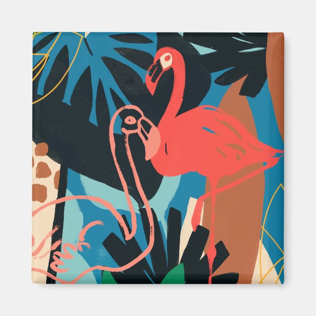 Funky Flamingo Magnet (Vorne)
