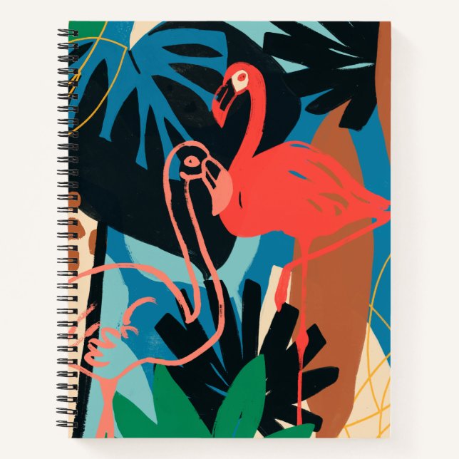 Funky Flamingo Notizbuch (Vorderseite)