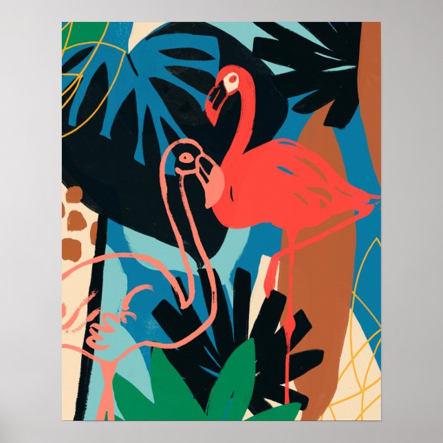 Funky Flamingo Poster (Vorne)