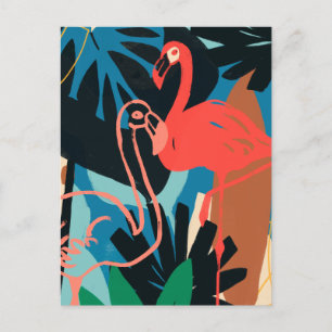 Funky Flamingo Postkarte