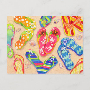 Funky Flip Flops Postkarte