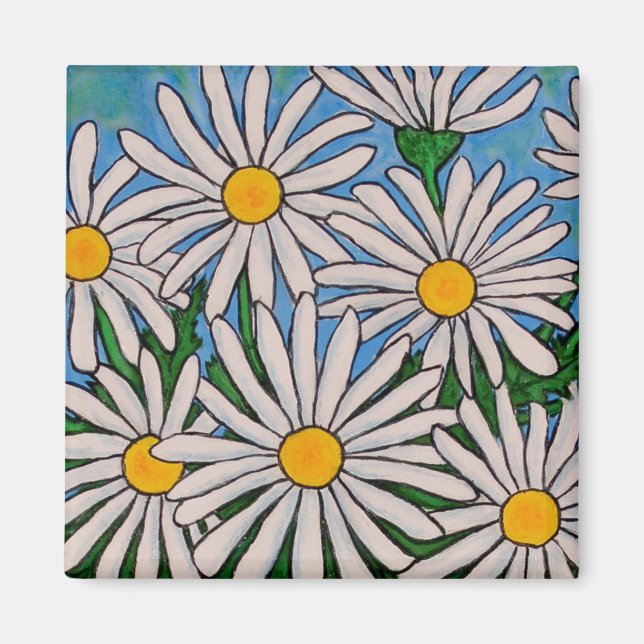 Funky Floral Daisy Magnet (Vorne)