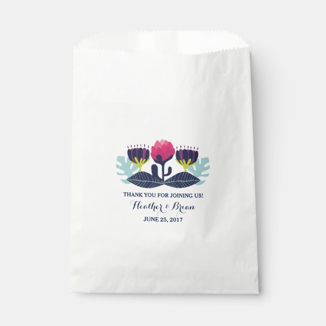 Funky Floral Gastgeschenk Hochzeit Bags Geschenktütchen (Vorderseite)