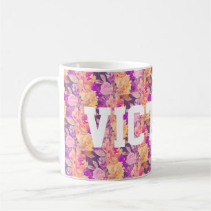 Funky Floral Individuelle Name Kaffeetasse