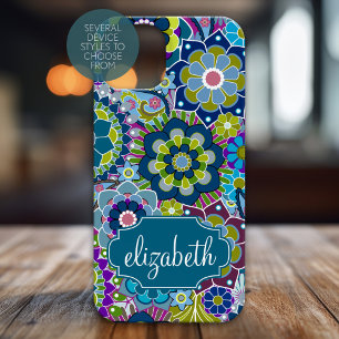 Funky Floral Muster mit Individuelle Name Case-Mate iPhone Hülle