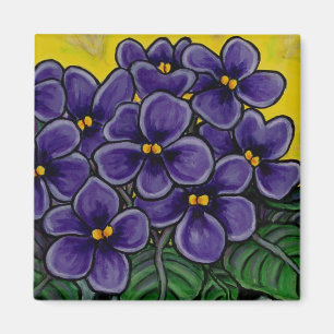 Funky Floral Violet Magnet