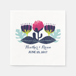 Funky Floral Wedding Paper Napkins Serviette