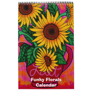 Funky Florals Single Page Calendar Kalender