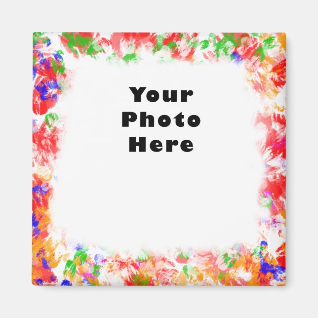 Funky Flower Color Frame Magnet (Vorne)